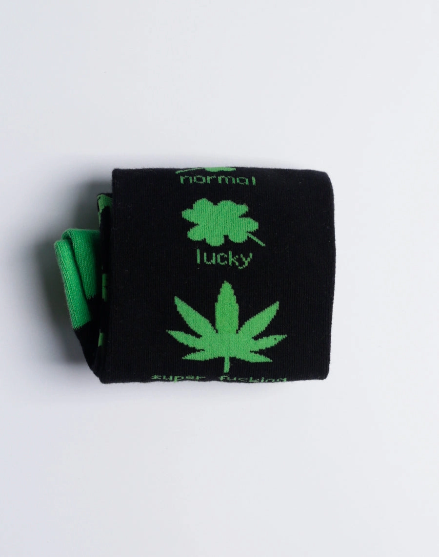 Men's Super Lucky Weed Leaf Crew Socks