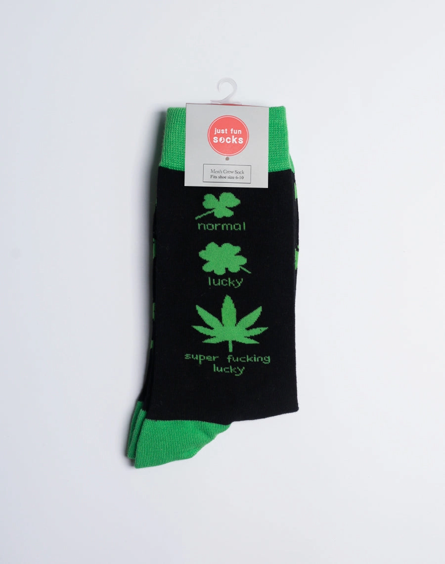 Men's Super Lucky Weed Leaf Crew Socks