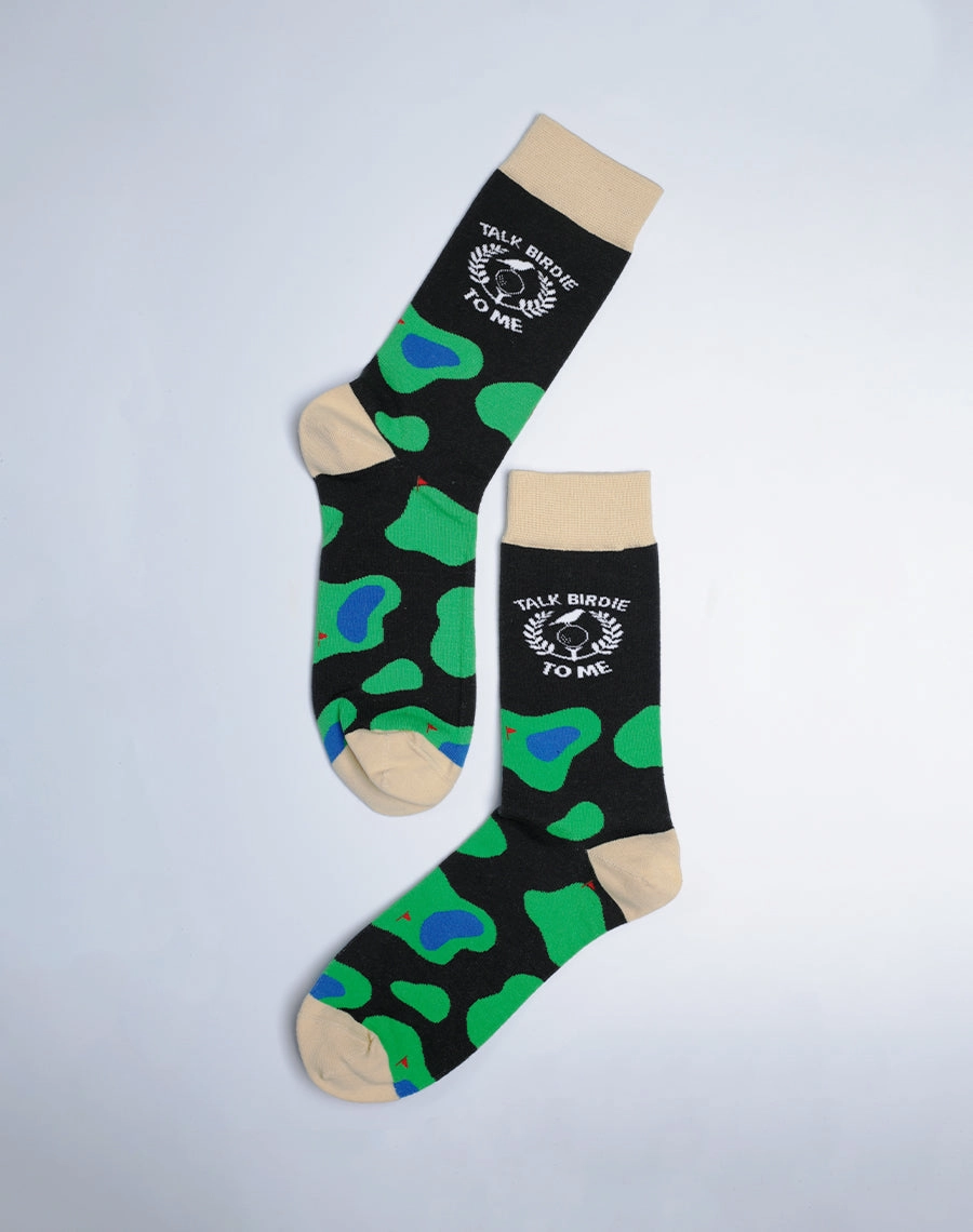 Men's Talk Birdie To Me Golf Crew Socks