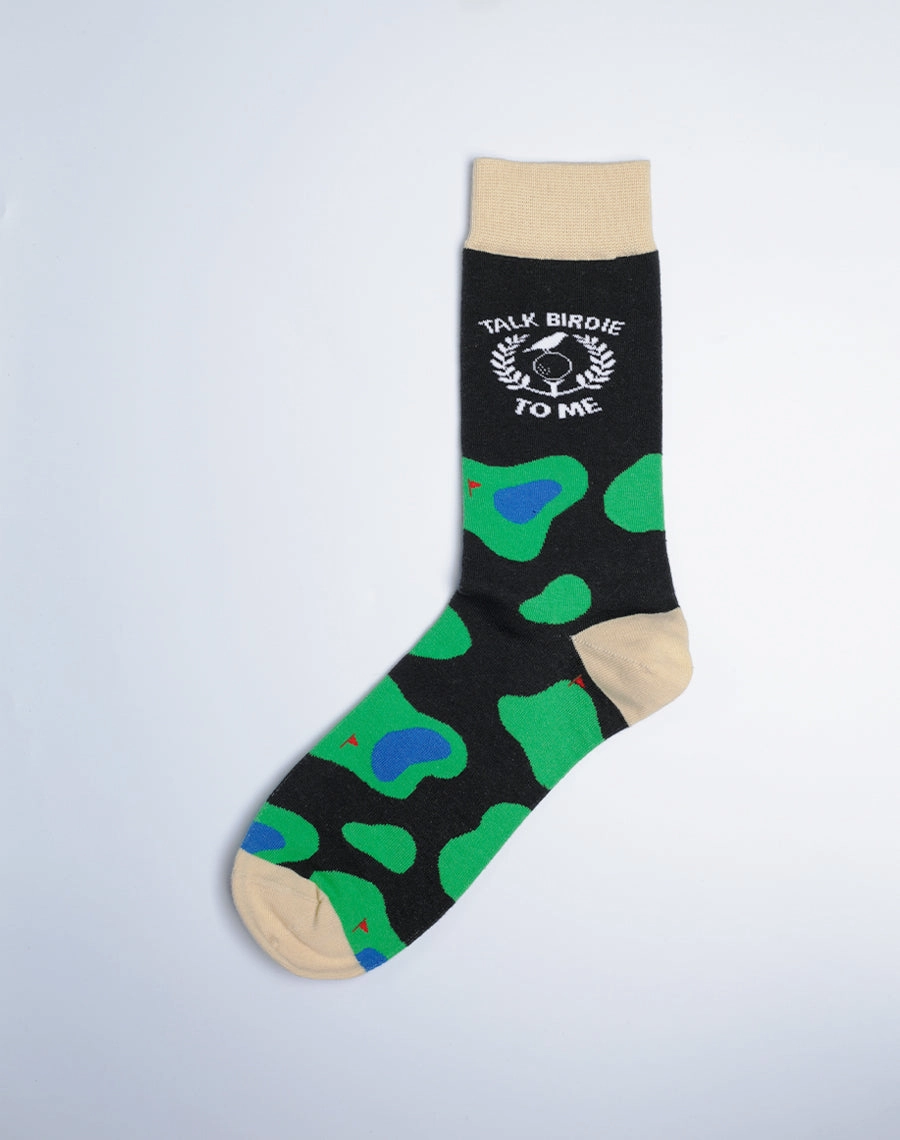 Men's Talk Birdie To Me Golf Crew Socks