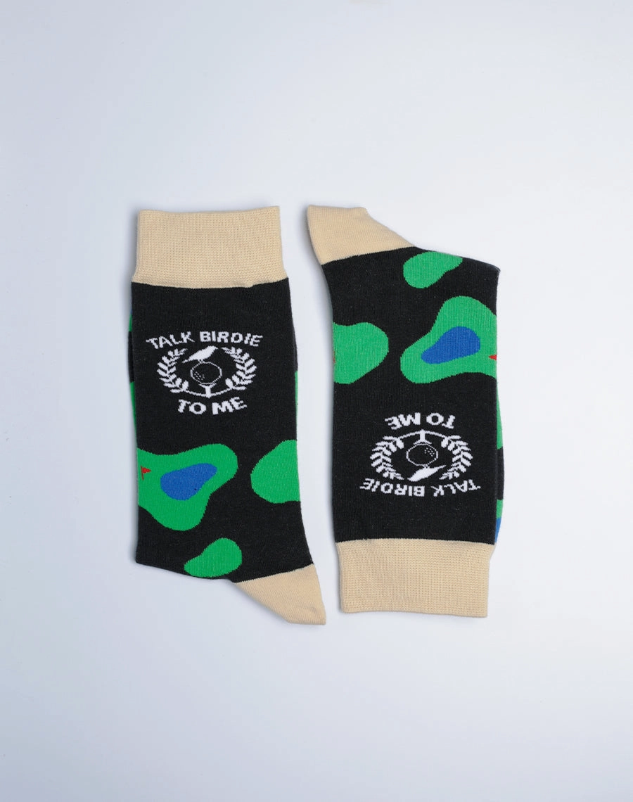 Men's Talk Birdie To Me Golf Crew Socks