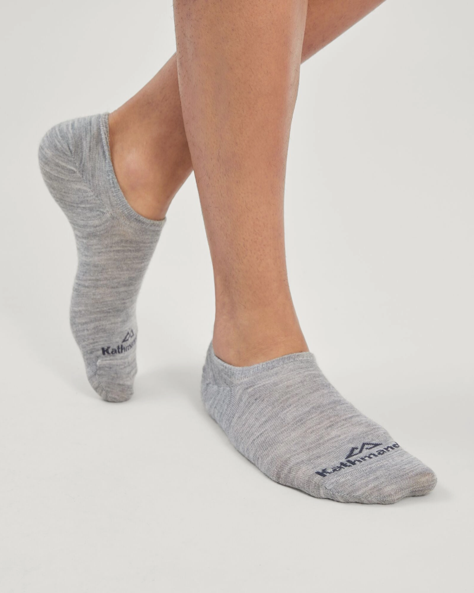 Merino NoShow Socks - Grey Marle