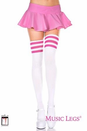 Music Legs Athlete Multi Stripe Thigh High Socks ML4245