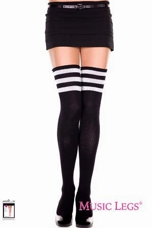 Music Legs Athlete Multi Stripe Thigh High Socks ML4245