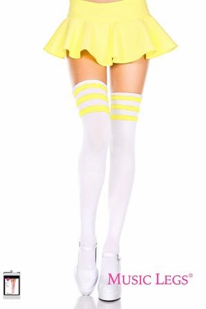 Music Legs Athlete Multi Stripe Thigh High Socks ML4245