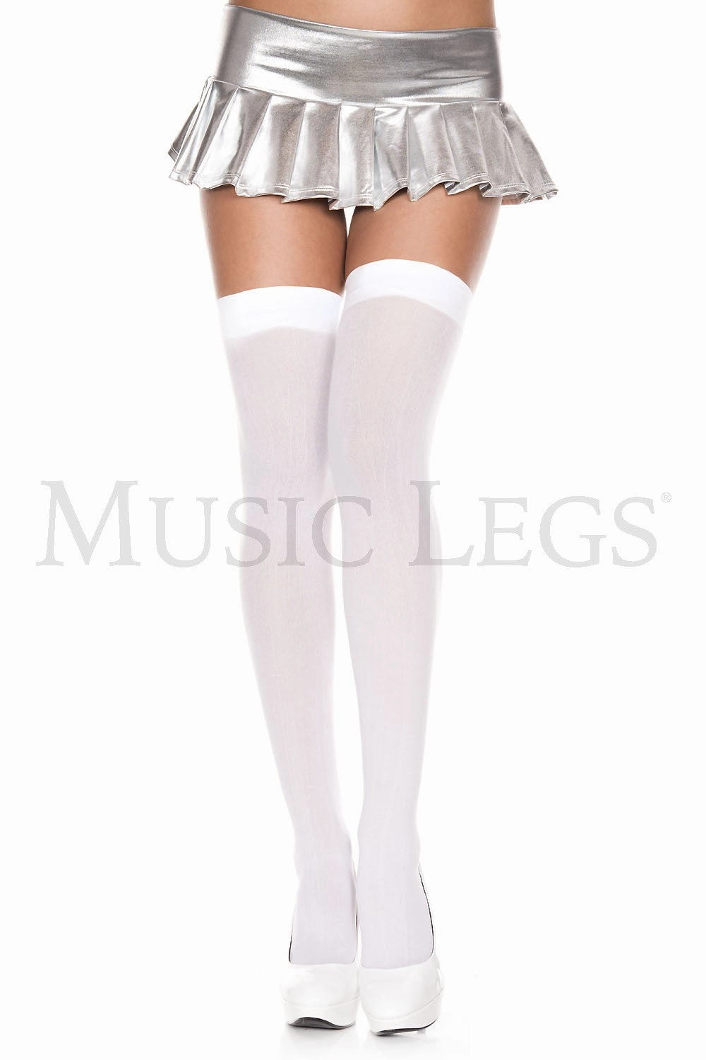 Music Legs Opaque Thigh High Tights 4745