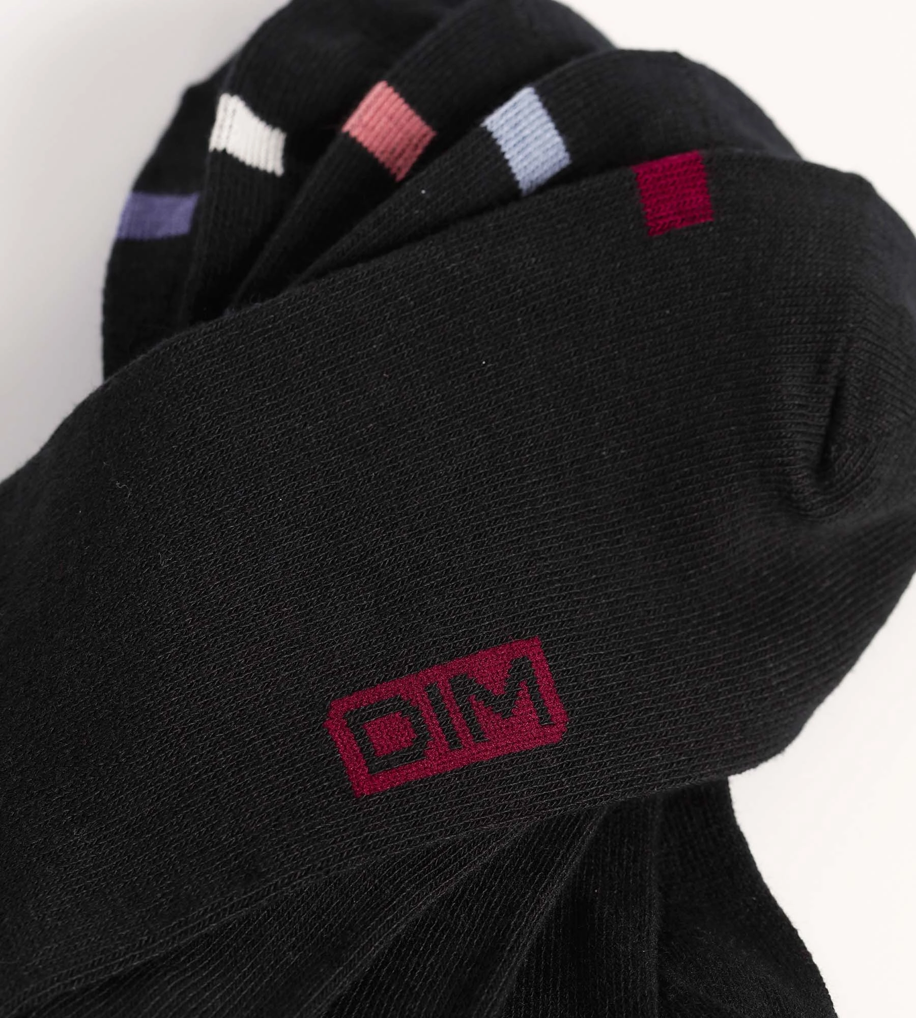 Pack of 5 pairs of women's black cotton socks with EcoDim pastilles