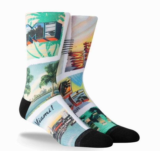PKWY WADE REMIX Postcard Party Socks