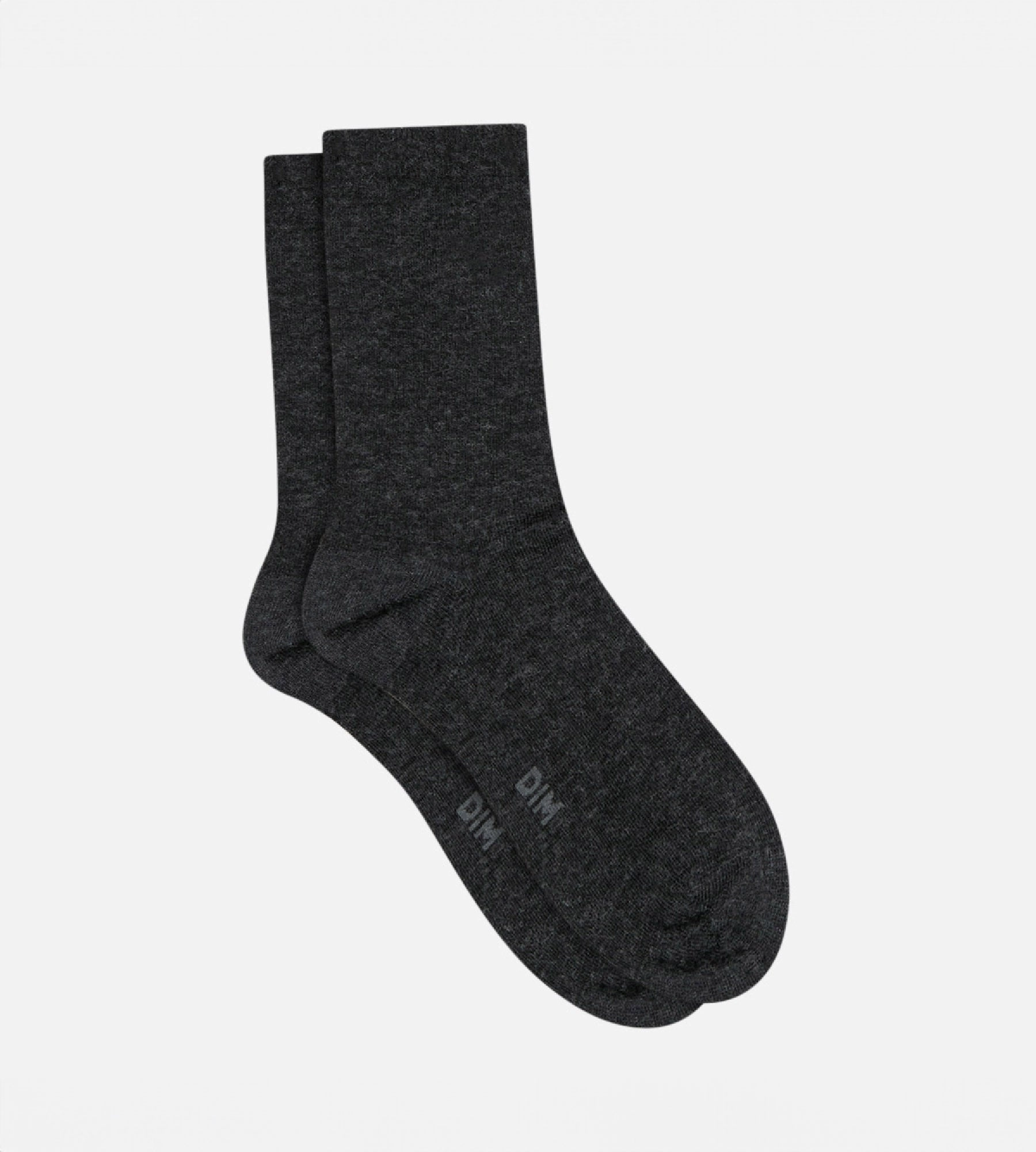 Plain charcoal socks in soft wool for women