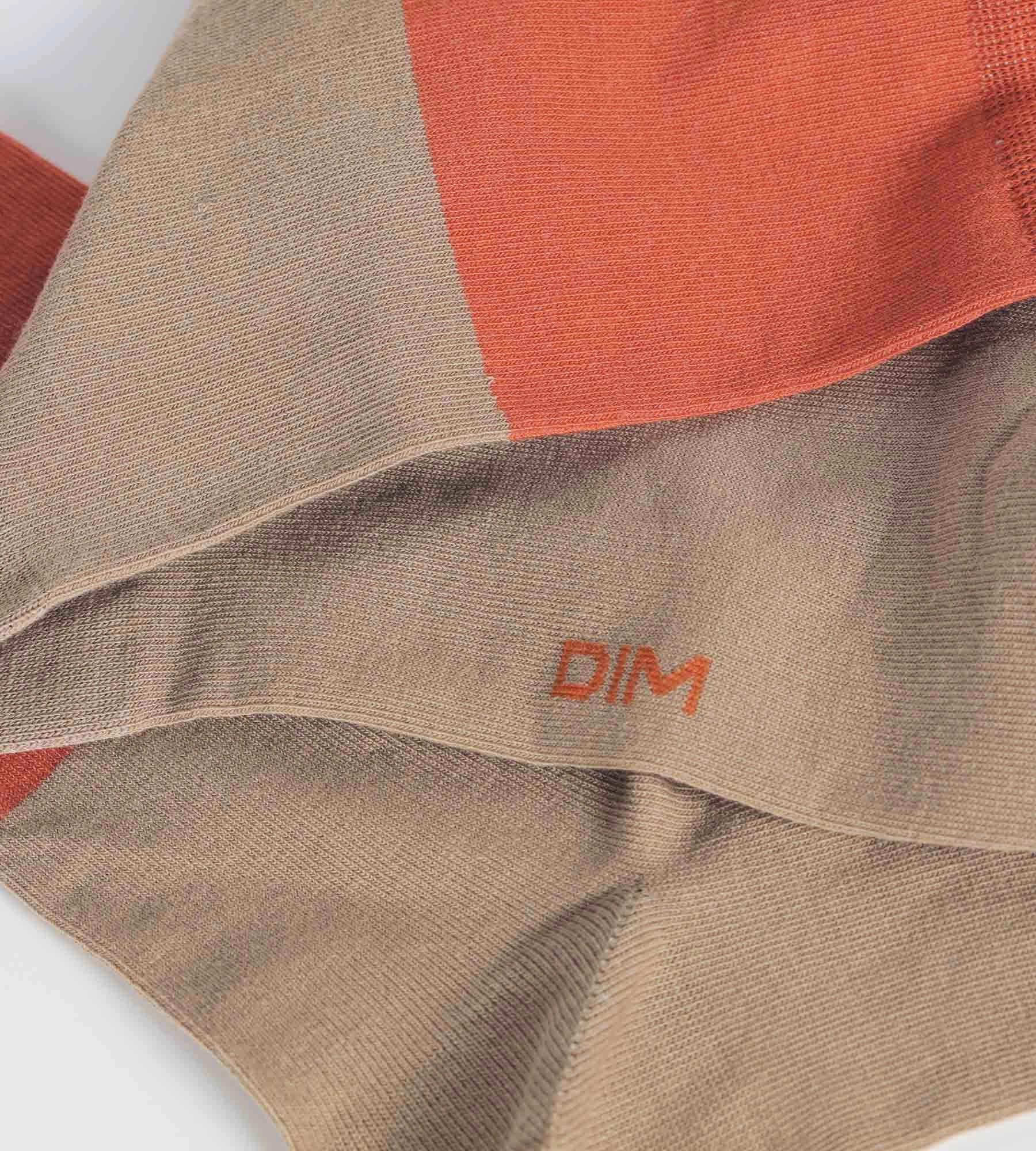 Praline colorblock effect cotton men's socks Dim Mode