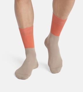 Praline colorblock effect cotton men's socks Dim Mode