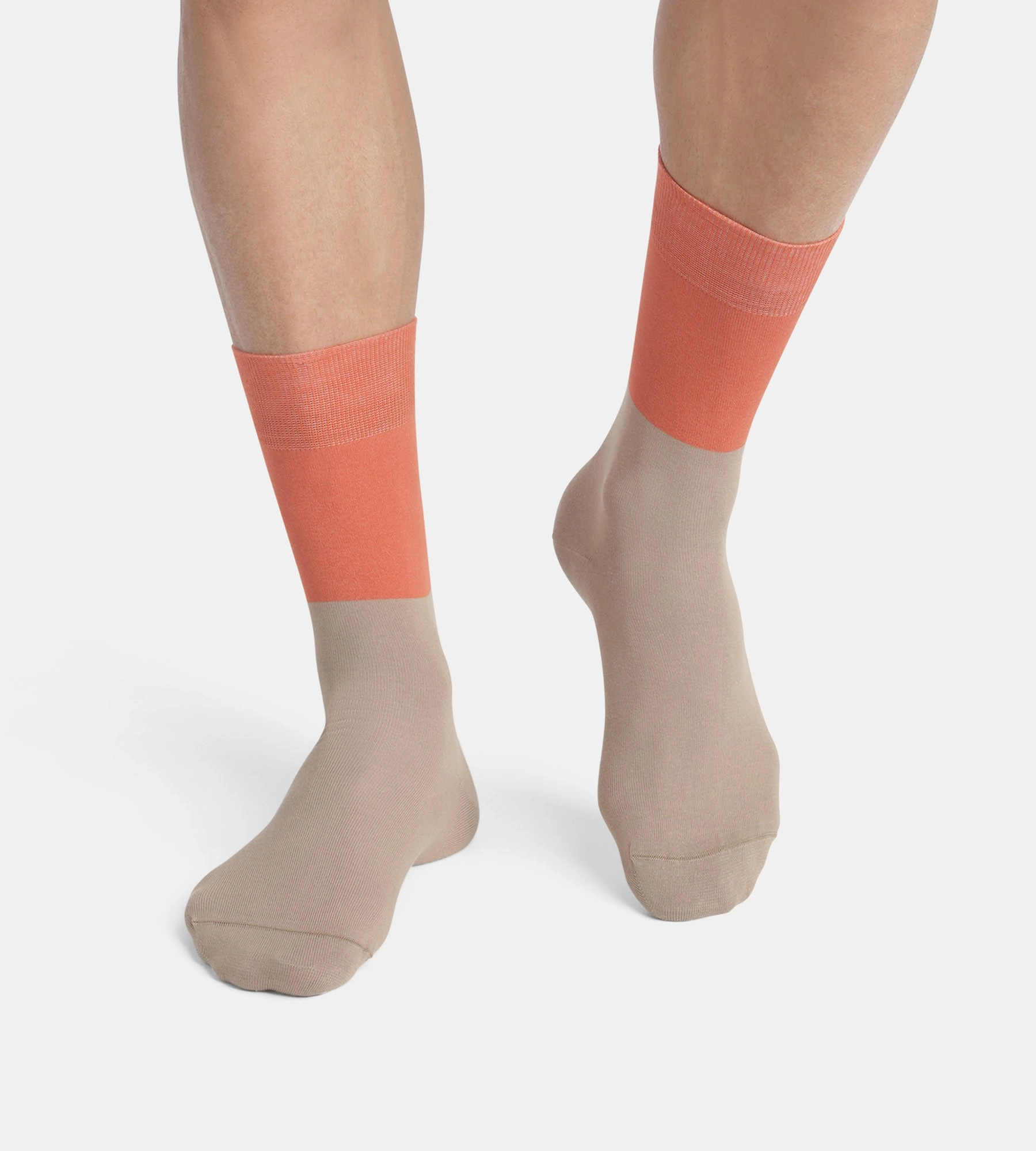 Praline colorblock effect cotton men's socks Dim Mode