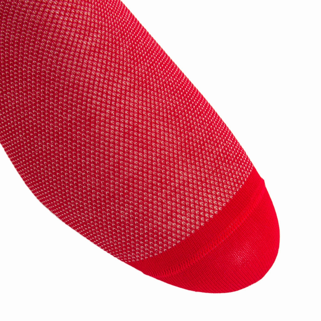 Red with Tan Nailhead Cotton Sock Linked Toe OTC