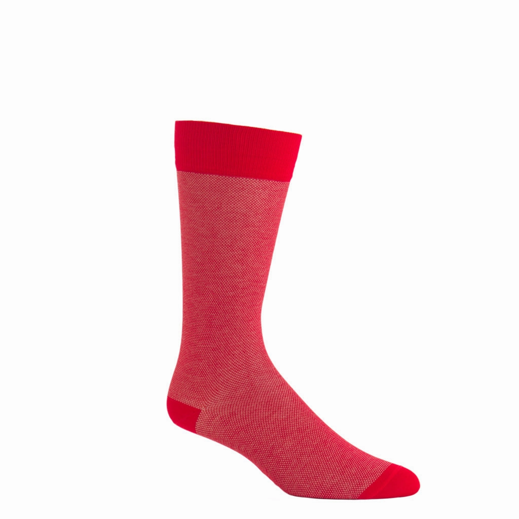Red with Tan Nailhead Cotton Sock Linked Toe OTC