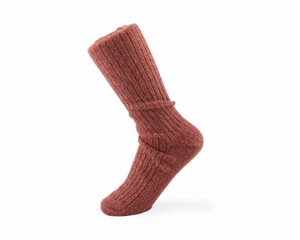 Ribbed Melange Socks - Autumn Leaf (Red & Orange)