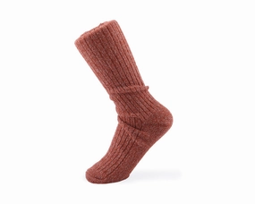 Ribbed Melange Socks - Autumn Leaf (Red & Orange)