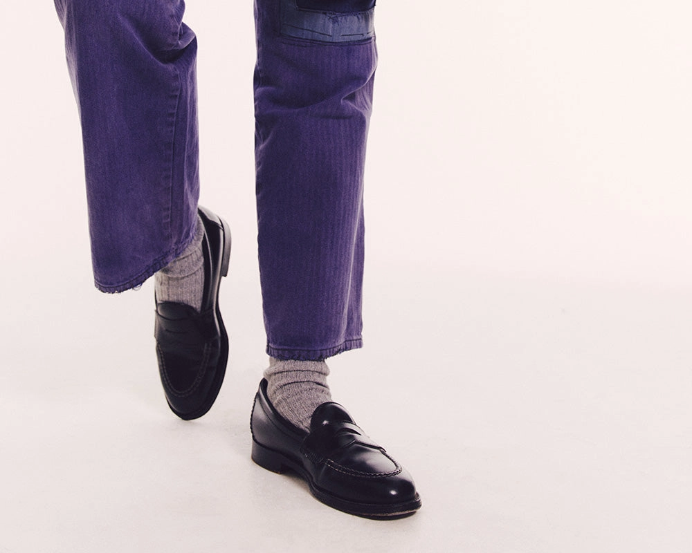 Ribbed Melange Socks - Monument (Gray)