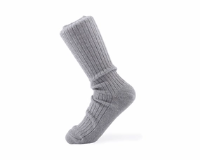 Ribbed Melange Socks - Monument (Gray)