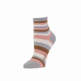 Scout- Organic Cotton Striped Anklet Socks - Heather
