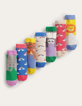 Sock Box 7 Pack-Multi Jungle Animals