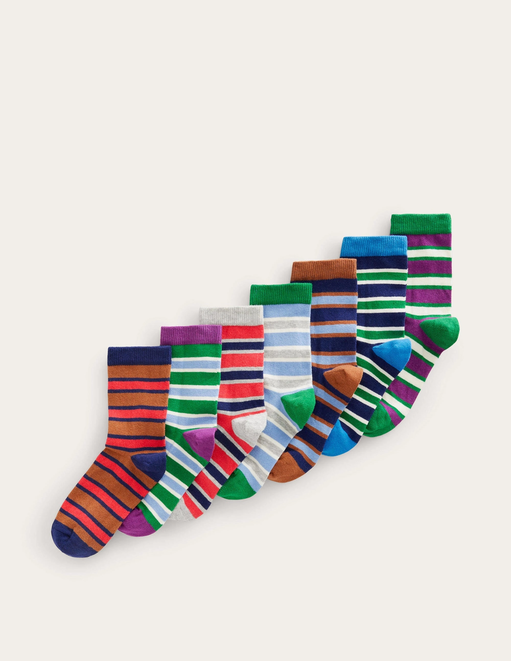 Socks 7 Pack-Royalty Multi Stripe