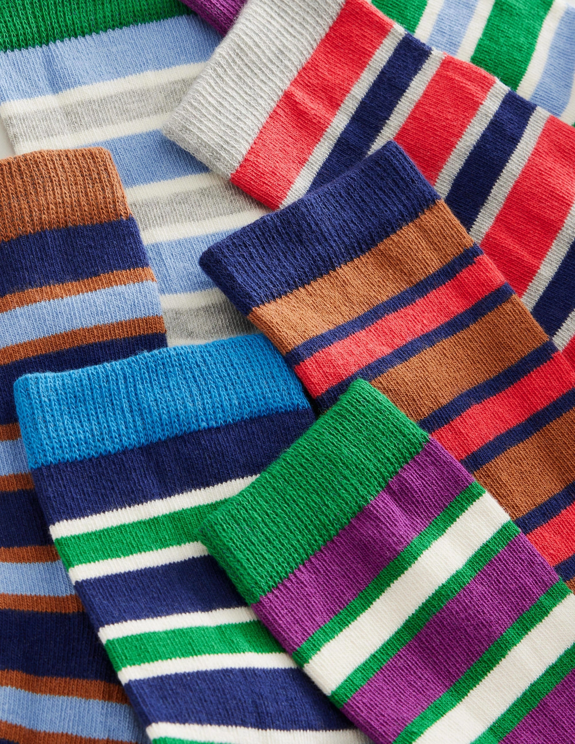 Socks 7 Pack-Royalty Multi Stripe