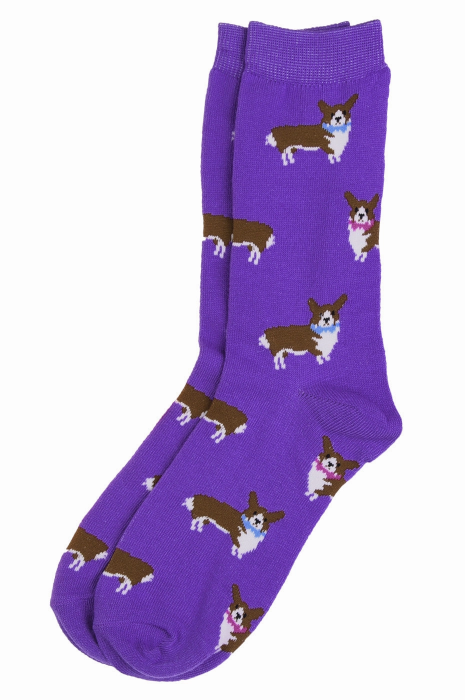 SOFRA WOMEN'S NOVELTY CREW SOCKS (SSC101_CORGI)