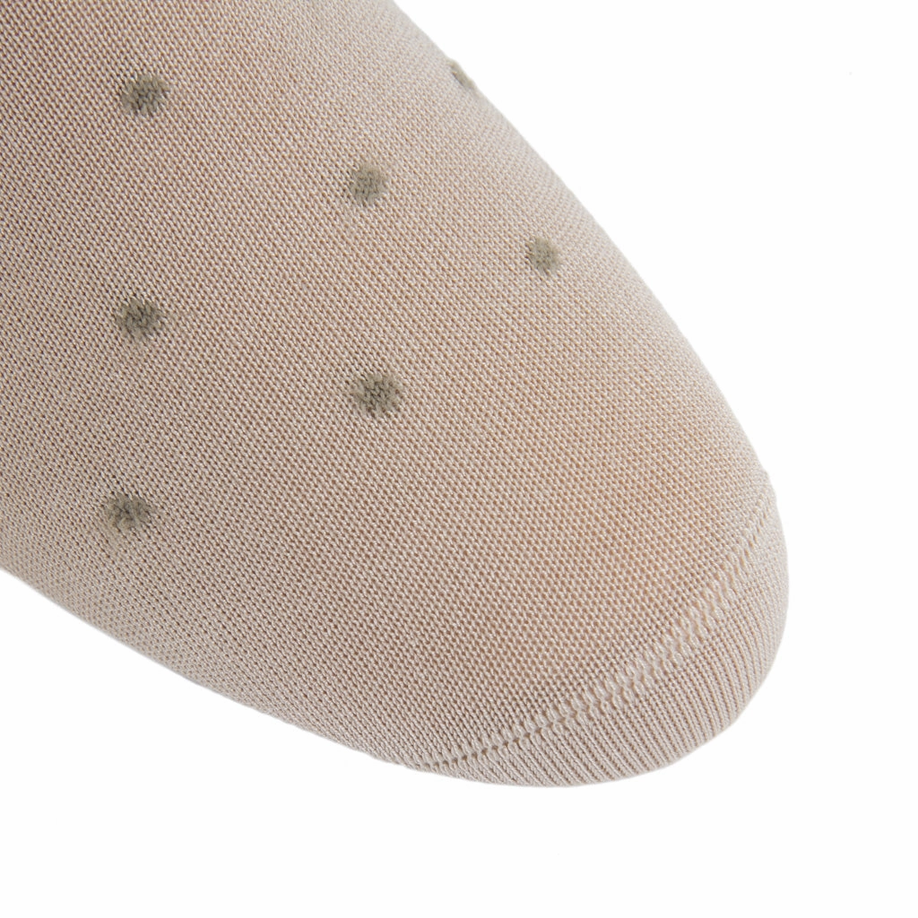 Tan with Taupe Dot Cotton Sock Linked Toe OTC