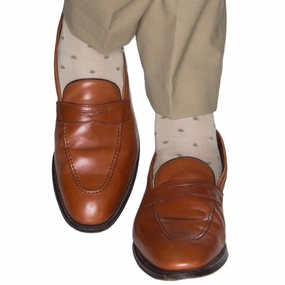 Tan with Taupe Dot Cotton Sock Linked Toe OTC