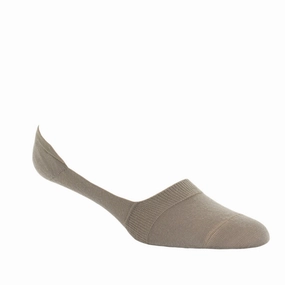 Taupe with Fine Merino Wool Sock Linked Toe Low Vamp No Show