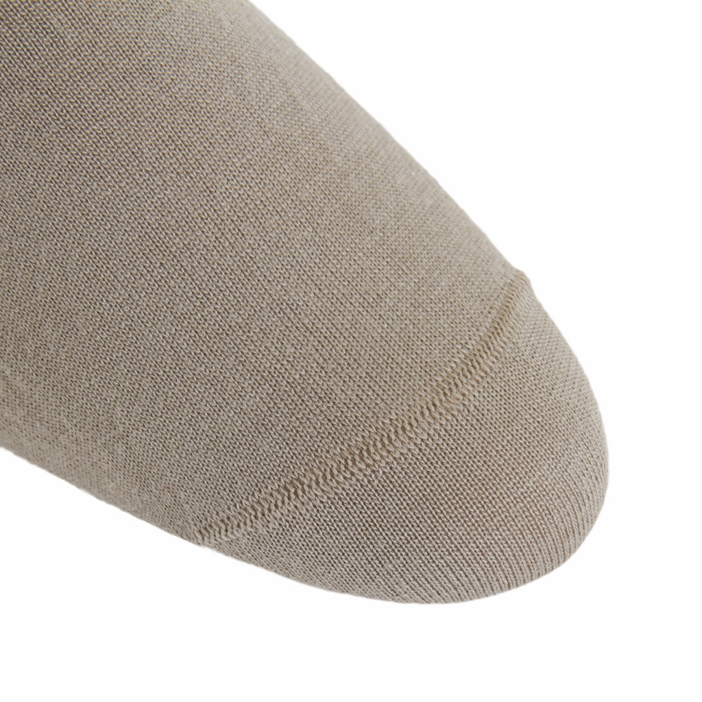 Taupe with Fine Merino Wool Sock Linked Toe Low Vamp No Show