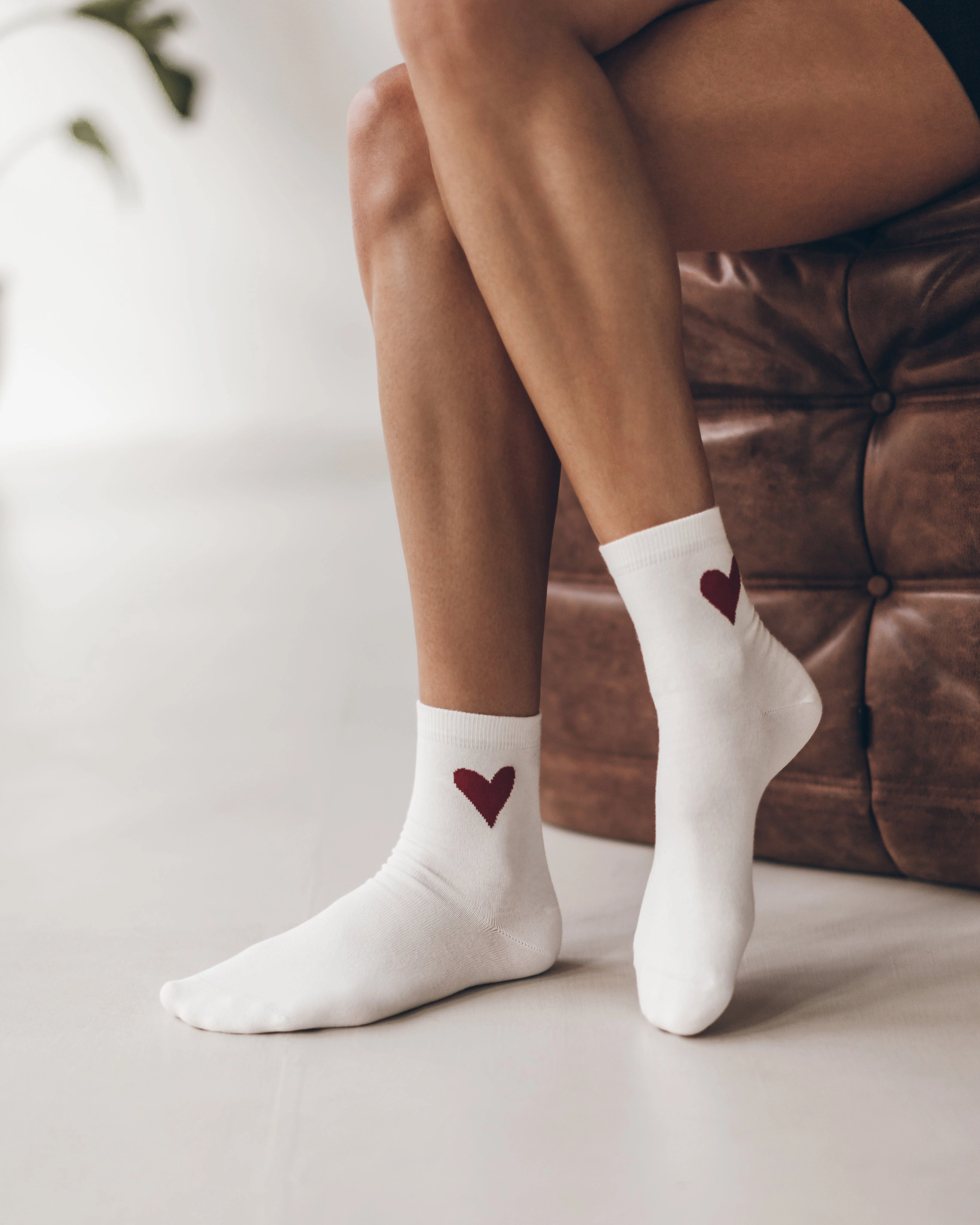 The Off White Heart Socks