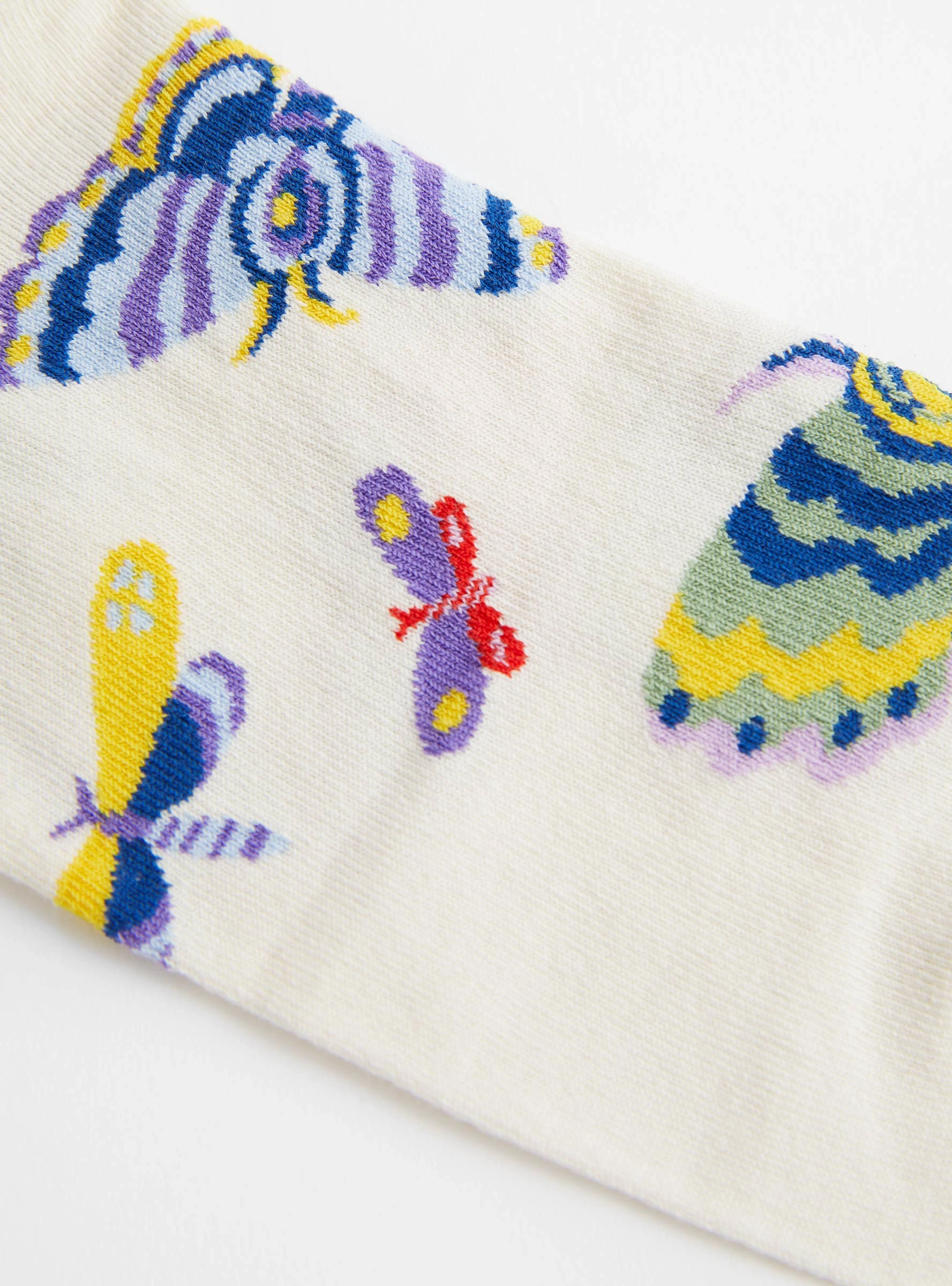 Tiger No Show Socks Natural Butterflies