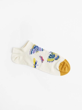 Tiger No Show Socks Natural Butterflies