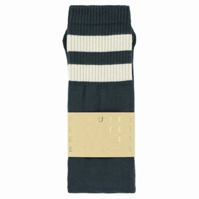 Unisex Tube Socks - Navy / Ecru