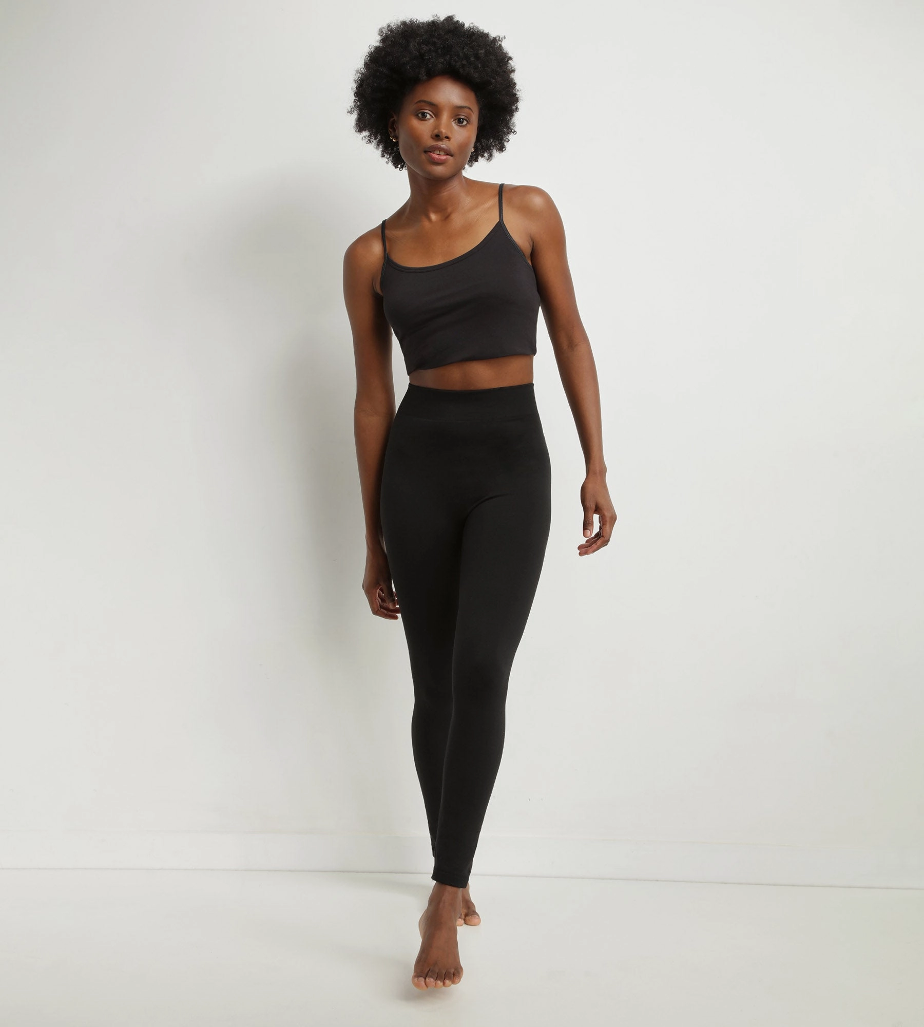 Women's black thermal legging with fleece lining Dim Relax & Go