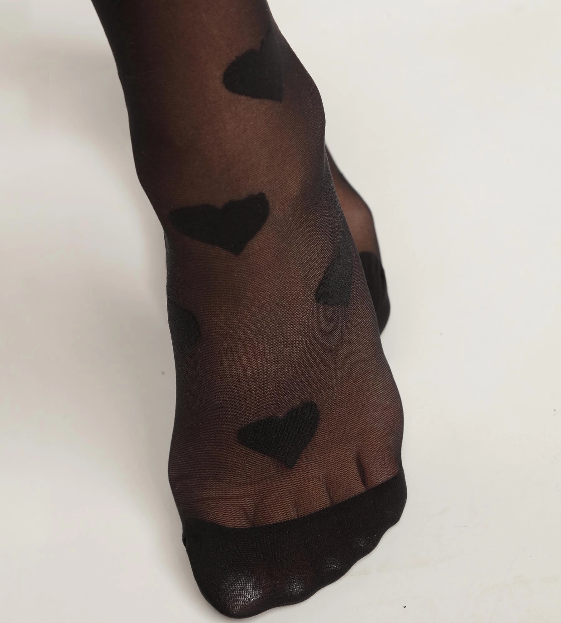 Women's black transparent voile socks with hearts Dim Style