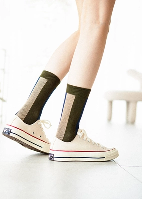 Women's BLanCHE Socks - Green, Blue, & Tan