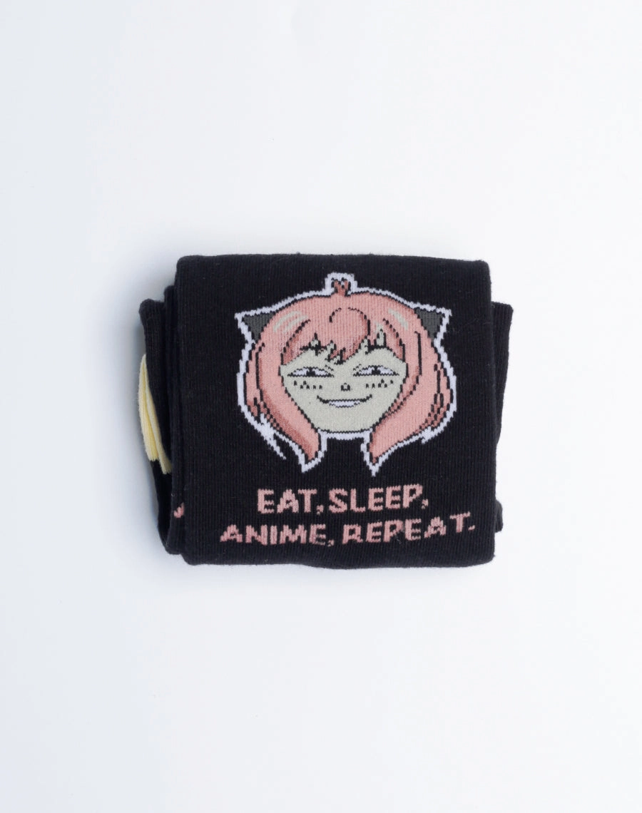 Women's Eat Sleep Anime Repeat Manga Crew Socks