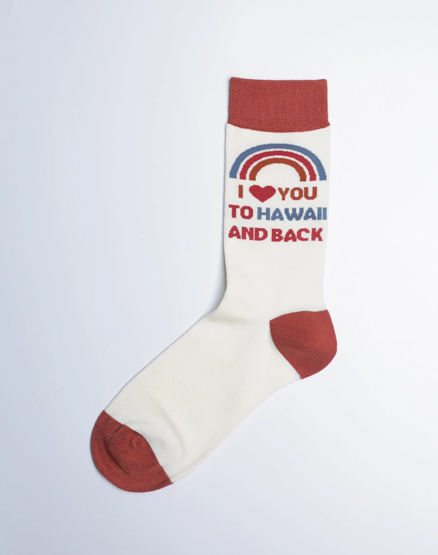Women's I Love You To Hawaii And Back Crew Socks