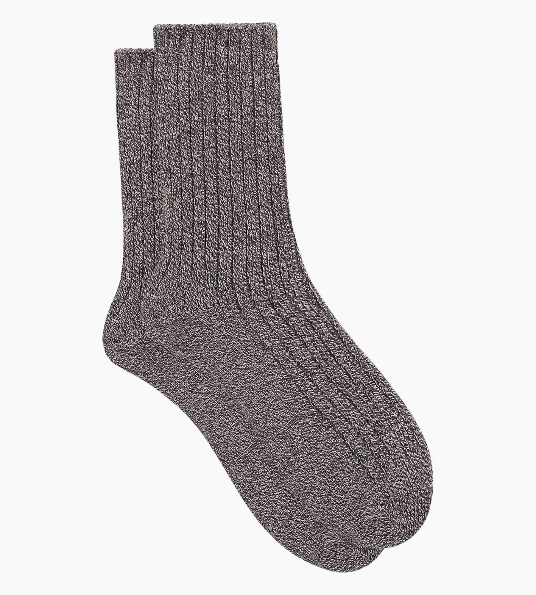 Women's plain rib knit socks Heather Grey Dim Bamboo
