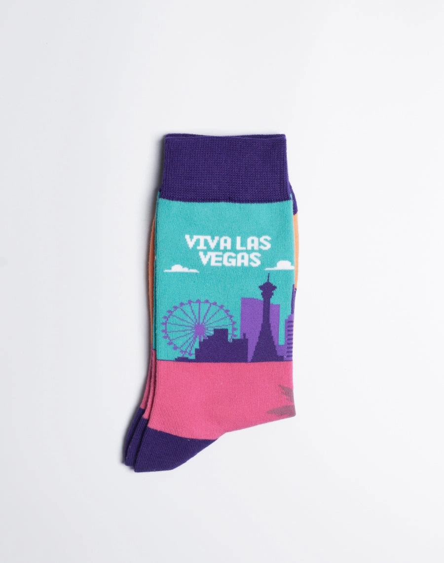Women's Viva Las Vegas Skyline Crew Socks