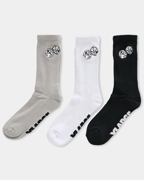X-Large XL Dice Crew Socks 3 Pack Black